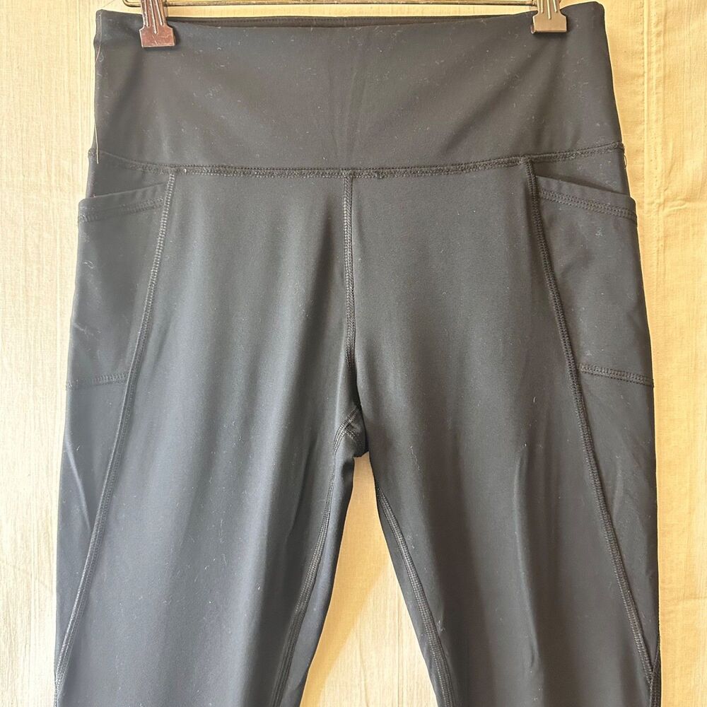 X By Gottex Women's Black Slip Pocket Nylon & Spandex Capri Leggings Size M - Picture 2 of 9